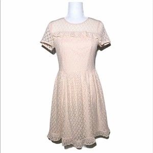 Altar’d State Blush Short Sleeve Lace Dress, Medium